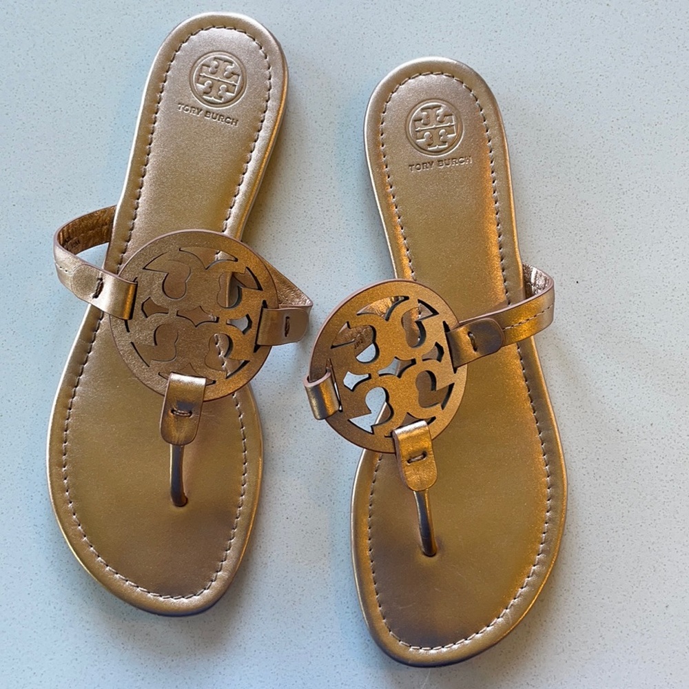 Tory Burch rose gold sandals